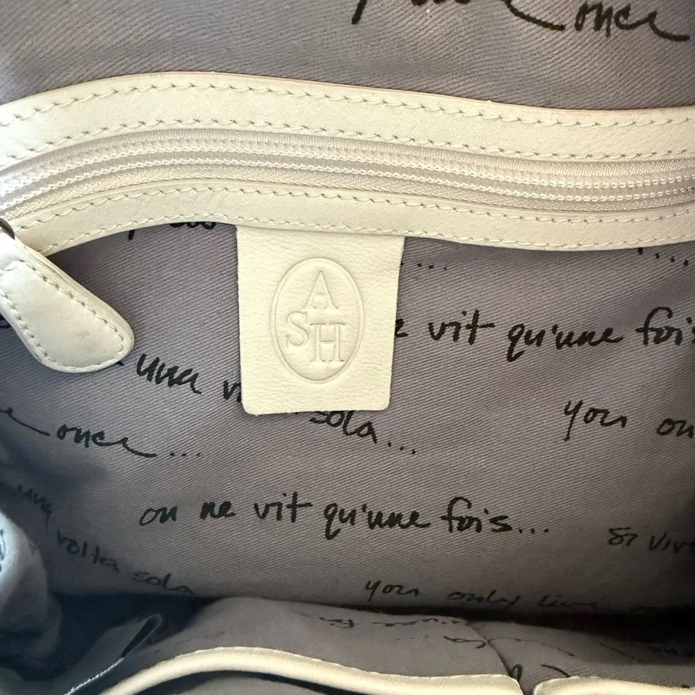 ASH boho White 100% leather Fringe Shoulder Bag/Crossbody - Picture 9 of 10